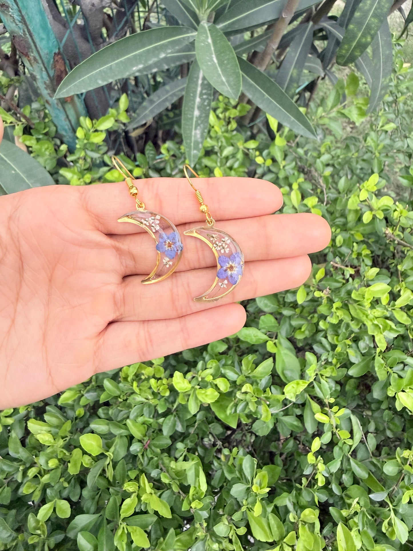 Crescent flora earrings