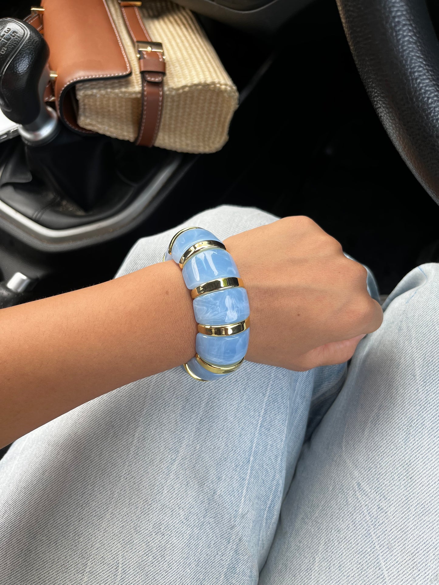 Blue cloud Enamel bangle