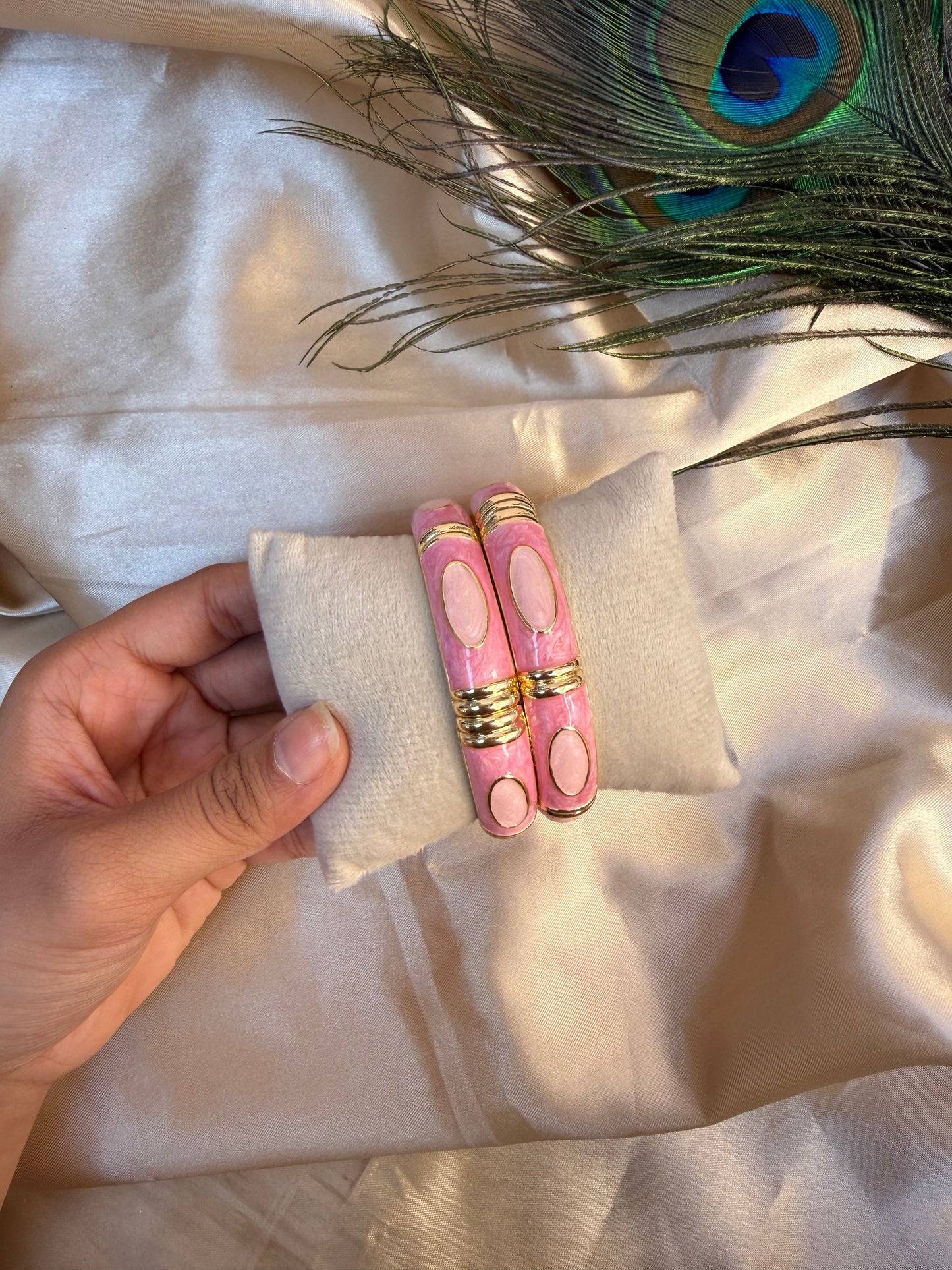 Prettiest pink enamel bangle