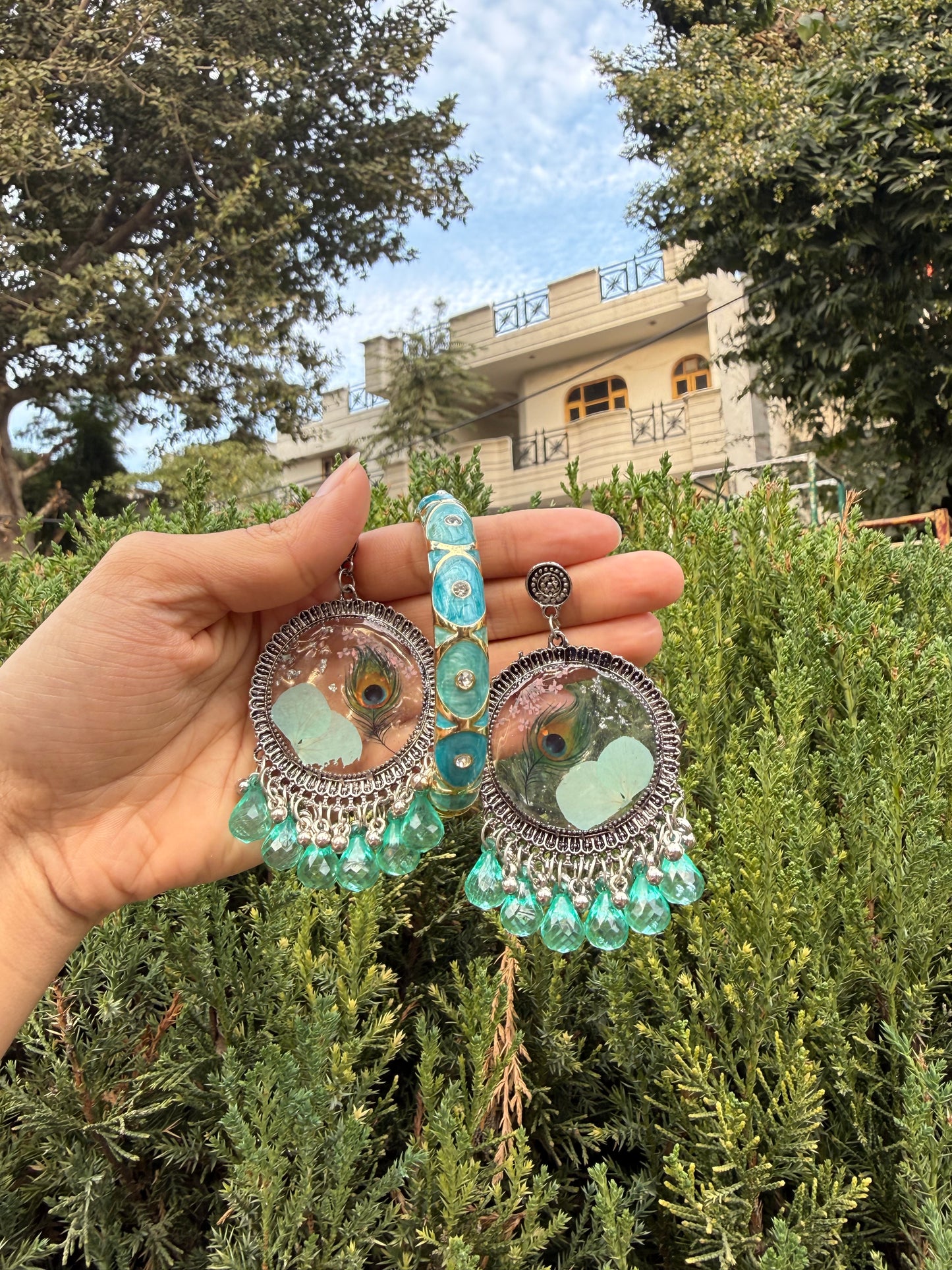 Morpankh jhumka & bangle