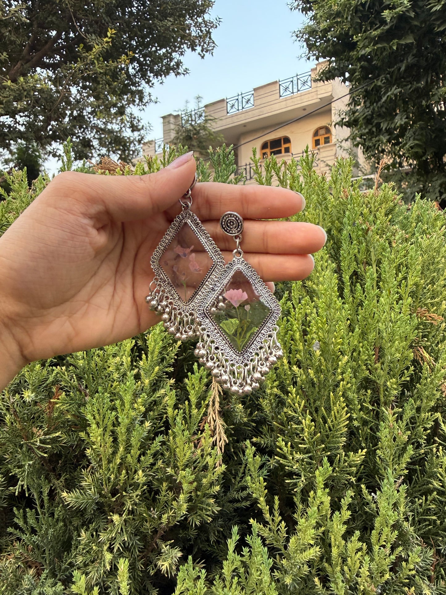 Oxidised fleure jhumka