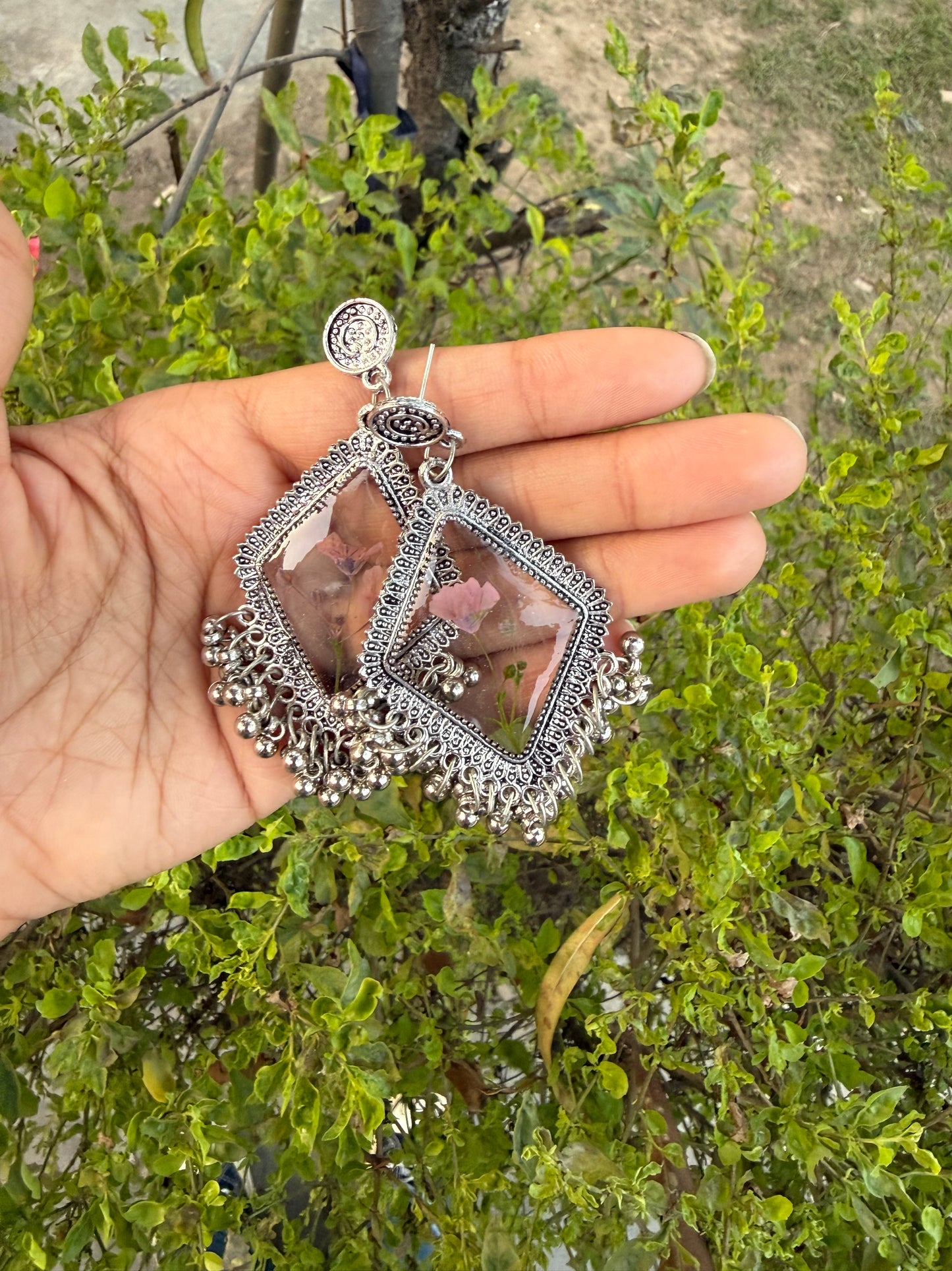 Oxidised fleure jhumka