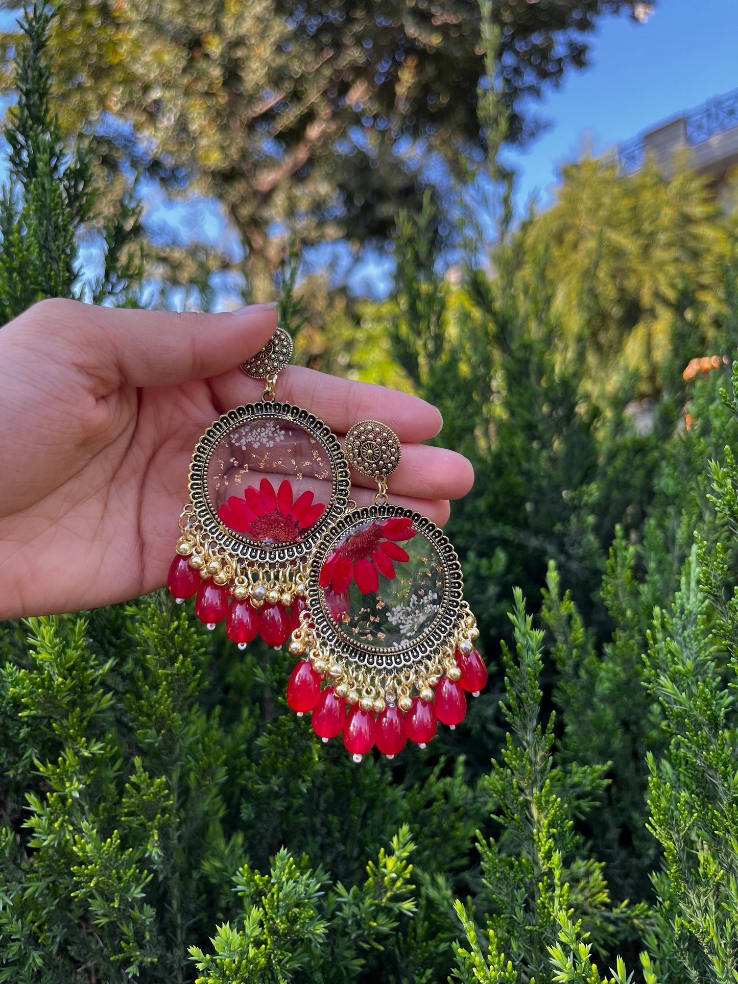 Royal red jhumkas