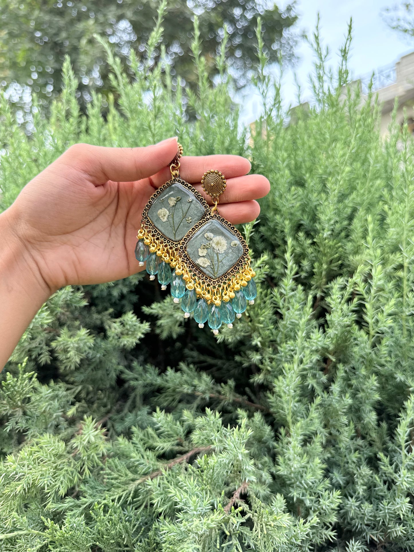 Elegant green breath jhumka