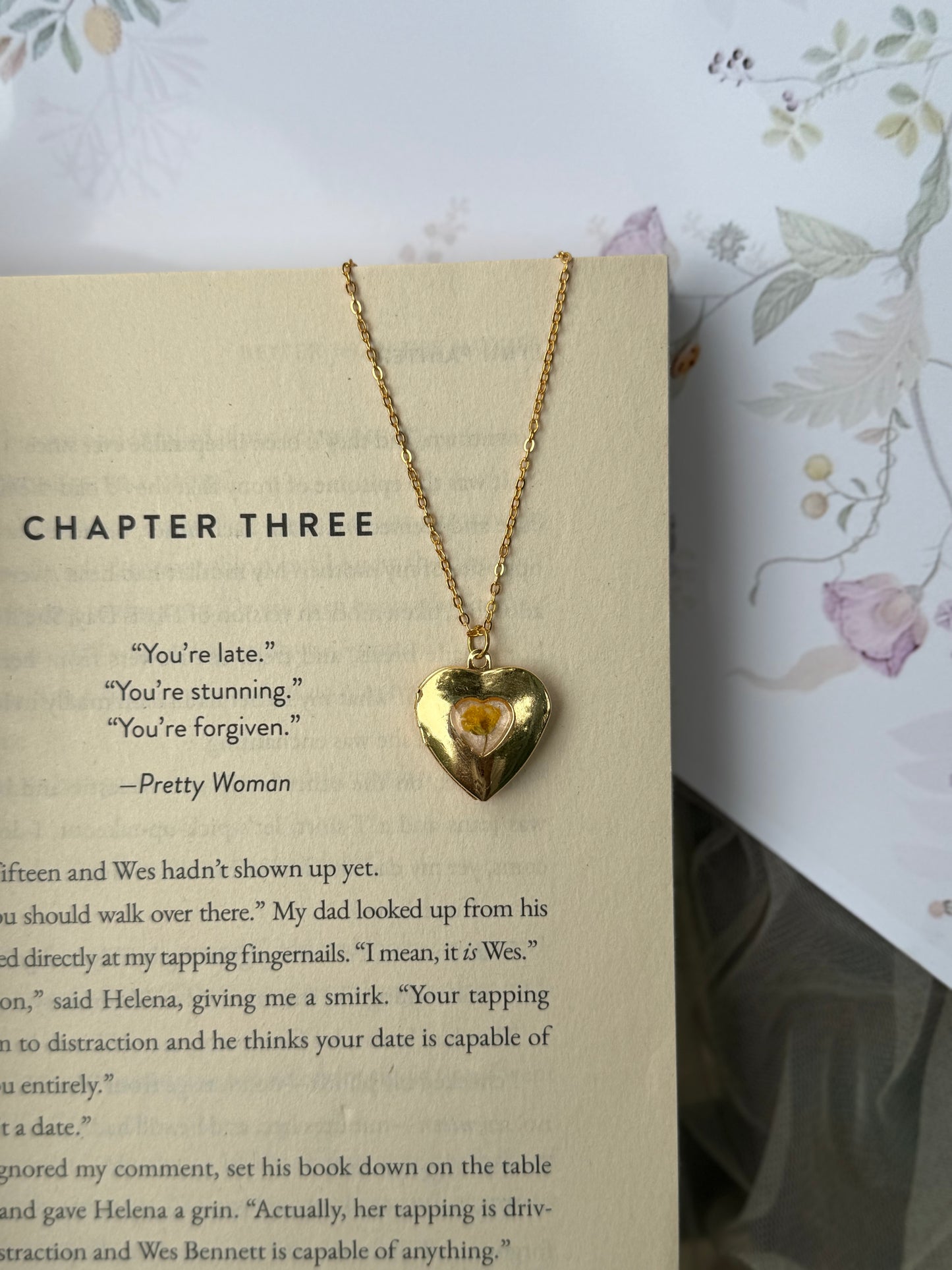 Yellow heart locket
