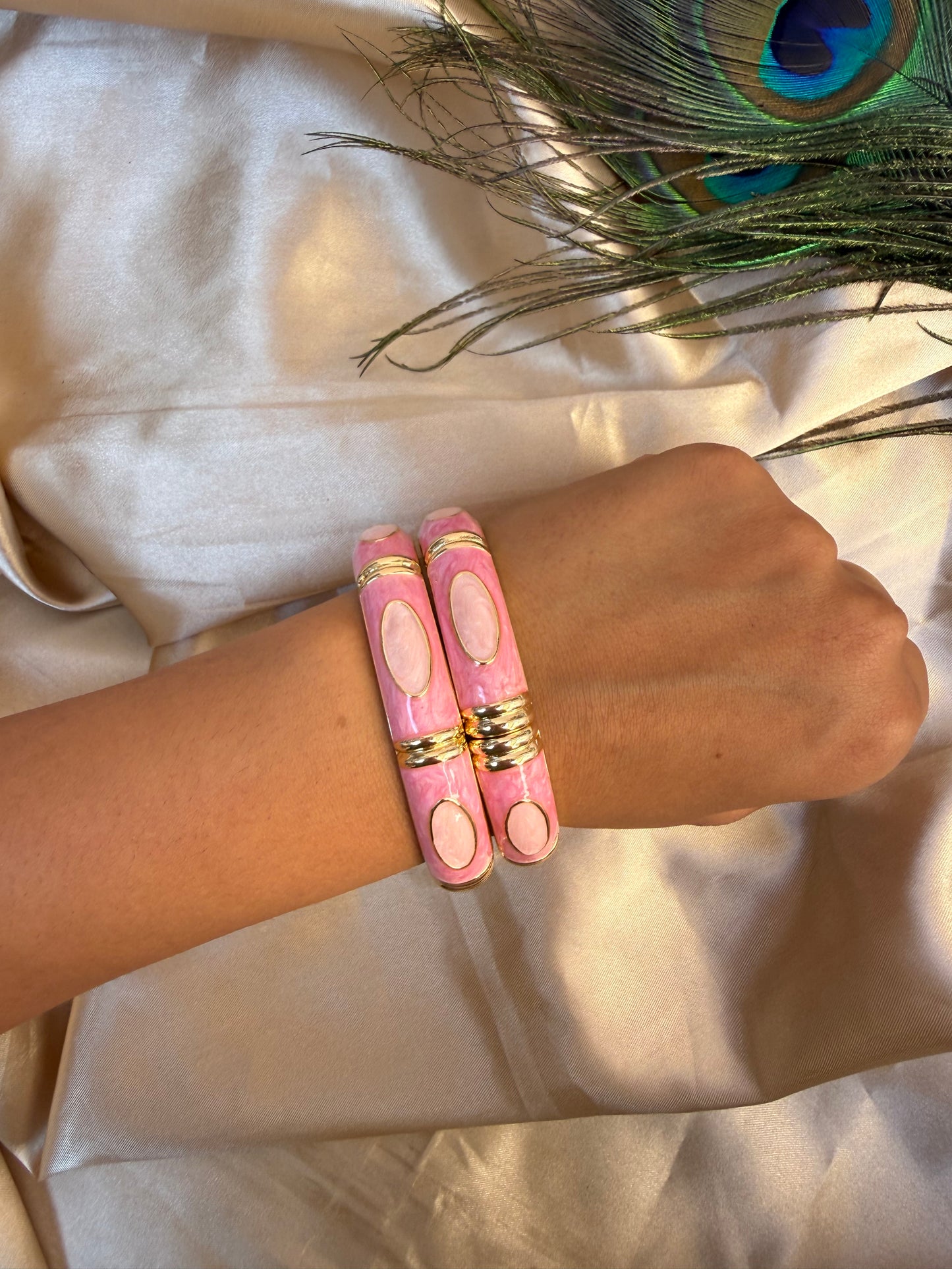 Prettiest pink enamel bangle