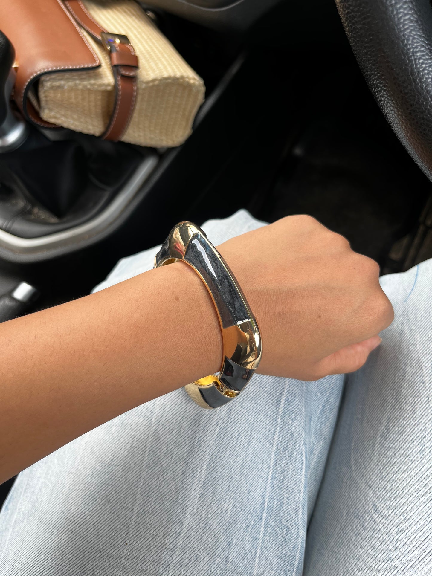 Luxe cubic black bangle