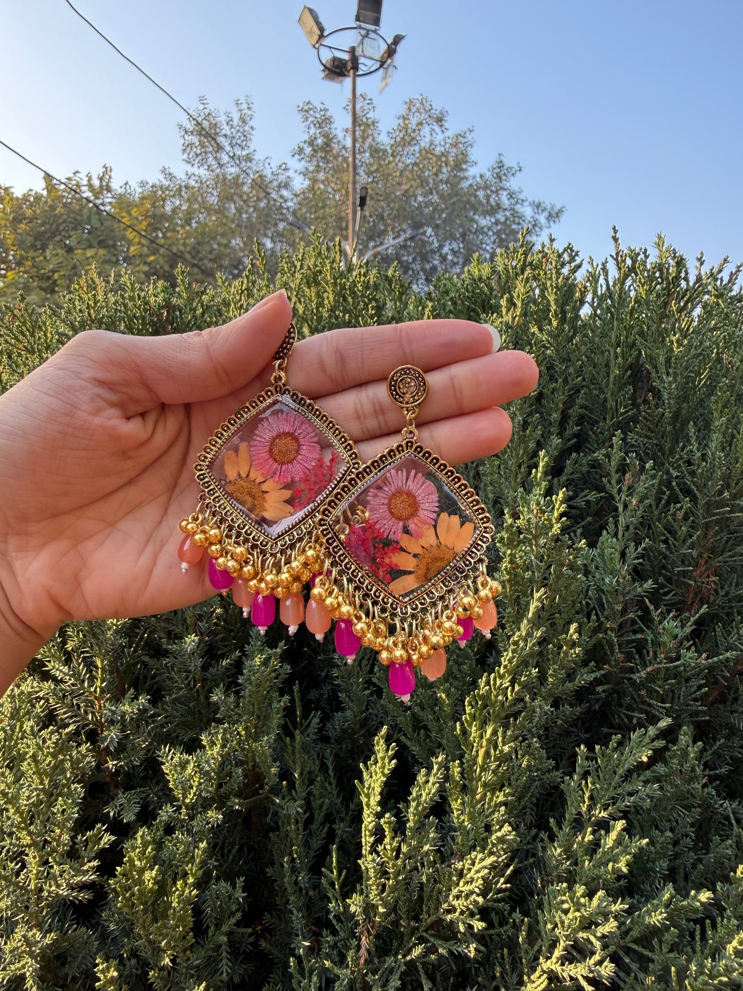 Prettiest orange mist jhumkay