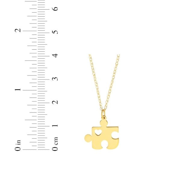 14k dainty puzzle necklace ( pair )
