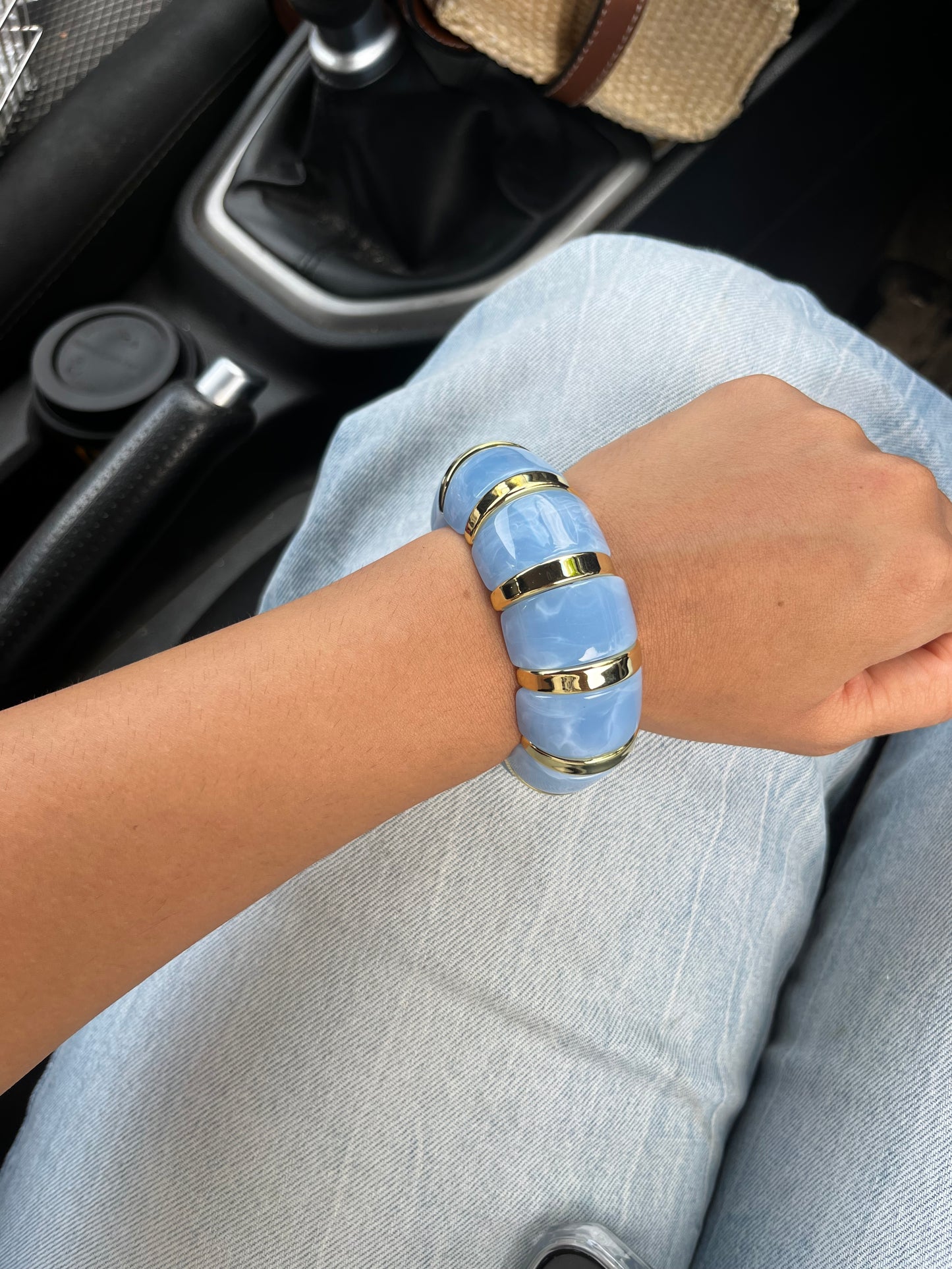 Blue cloud Enamel bangle