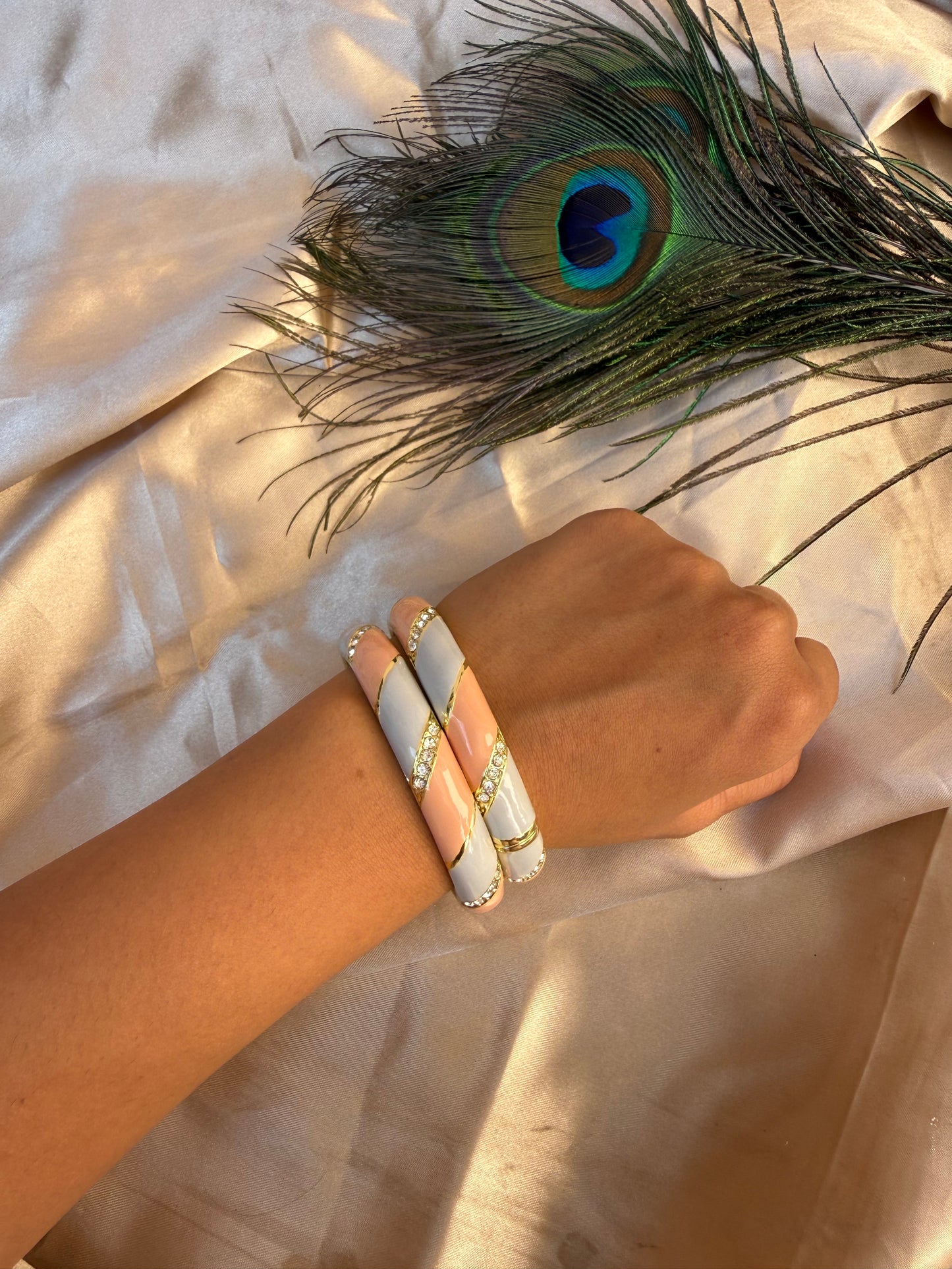Elegant peach blue bangle