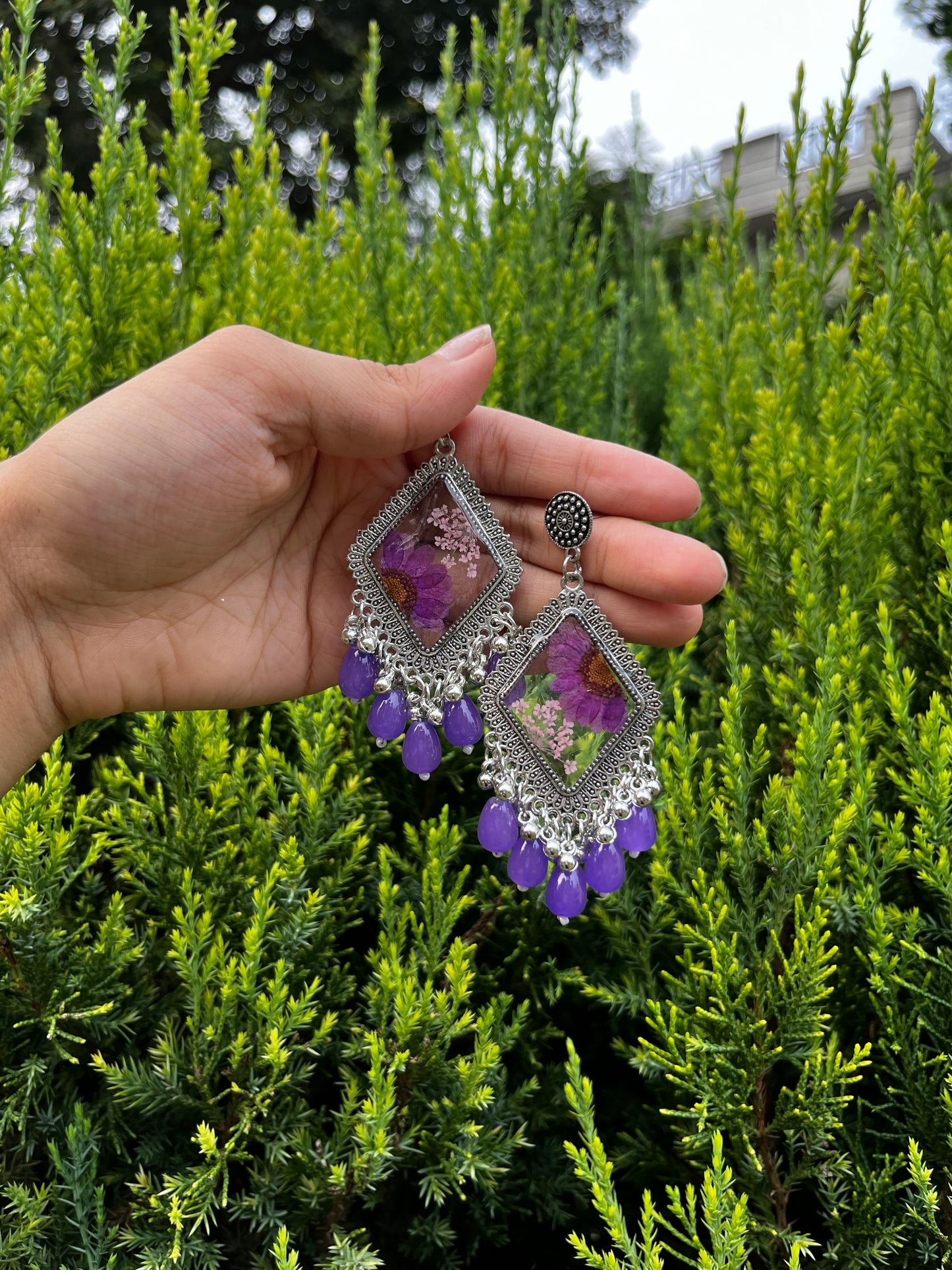 Purple mist jhumkay