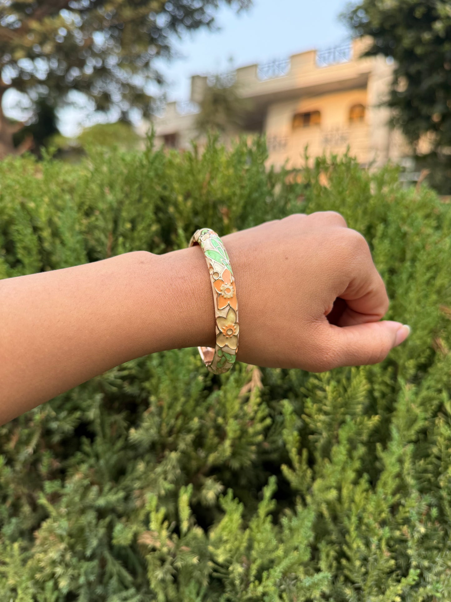 Pastel jhumka & bangle pair