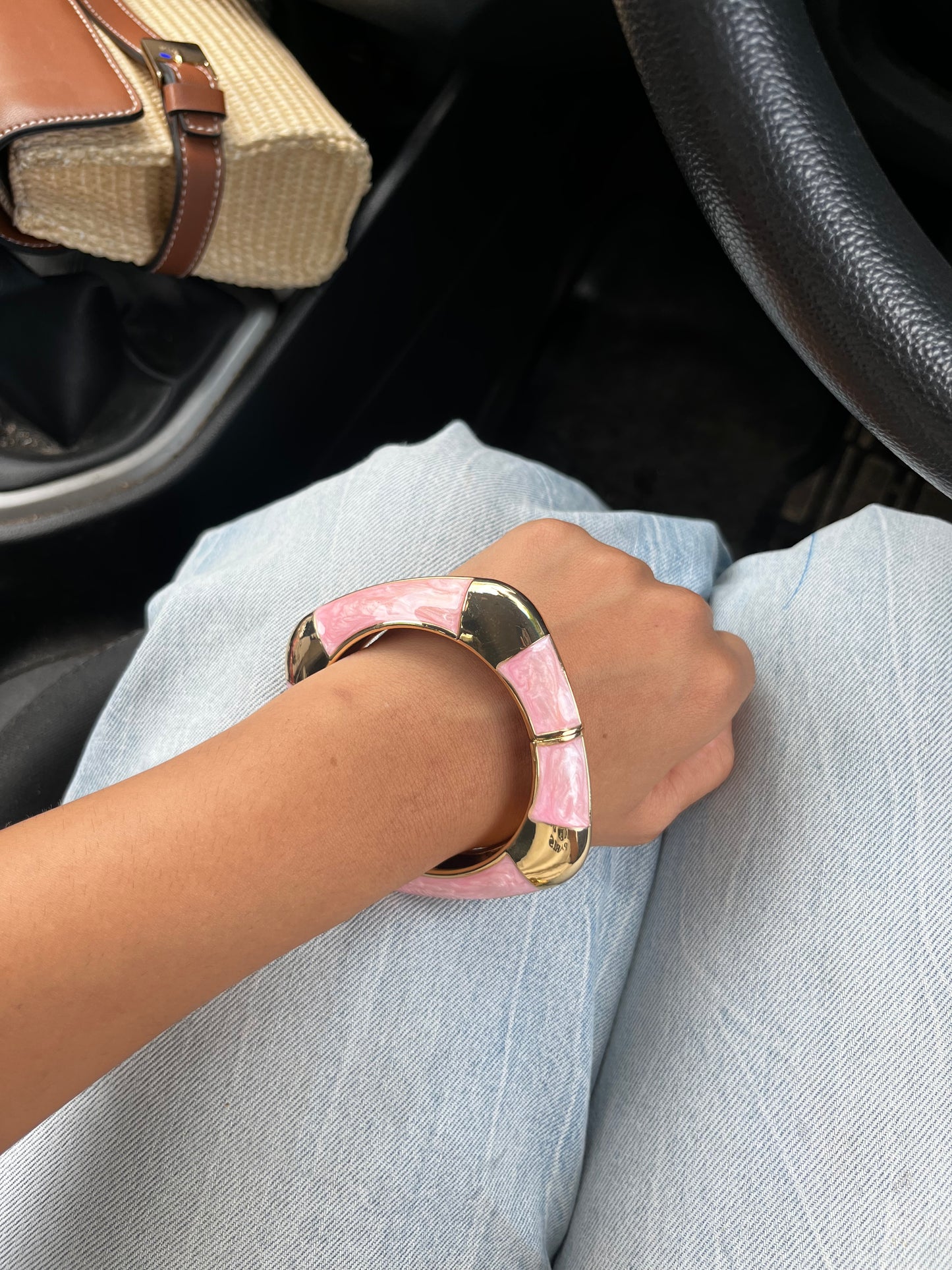 Luxe Cubic pink bangle