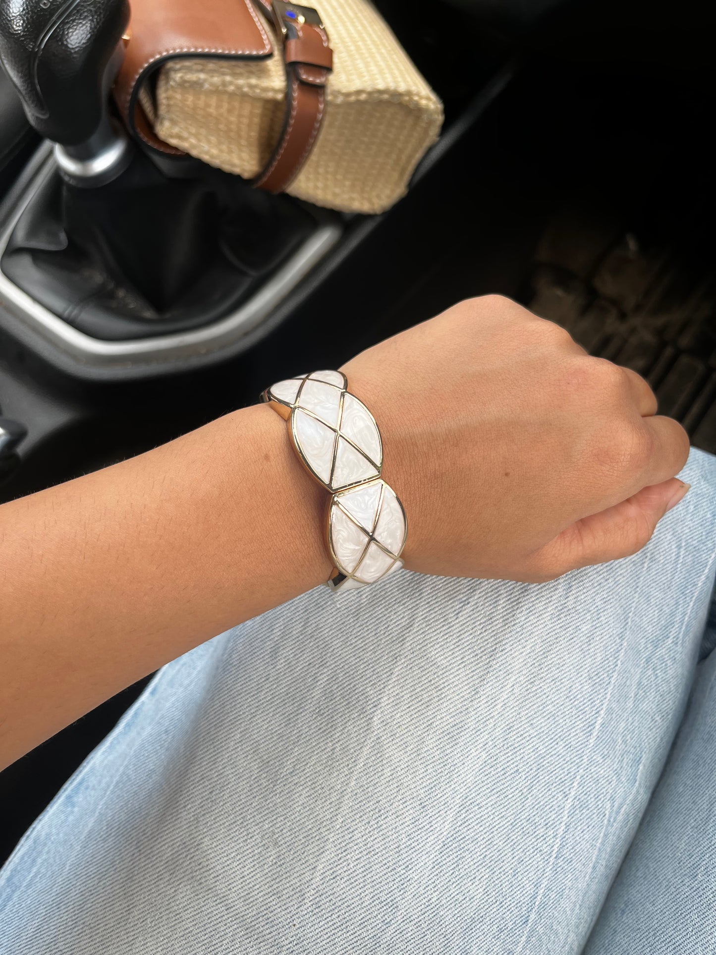 Cheque acrylic Bangle