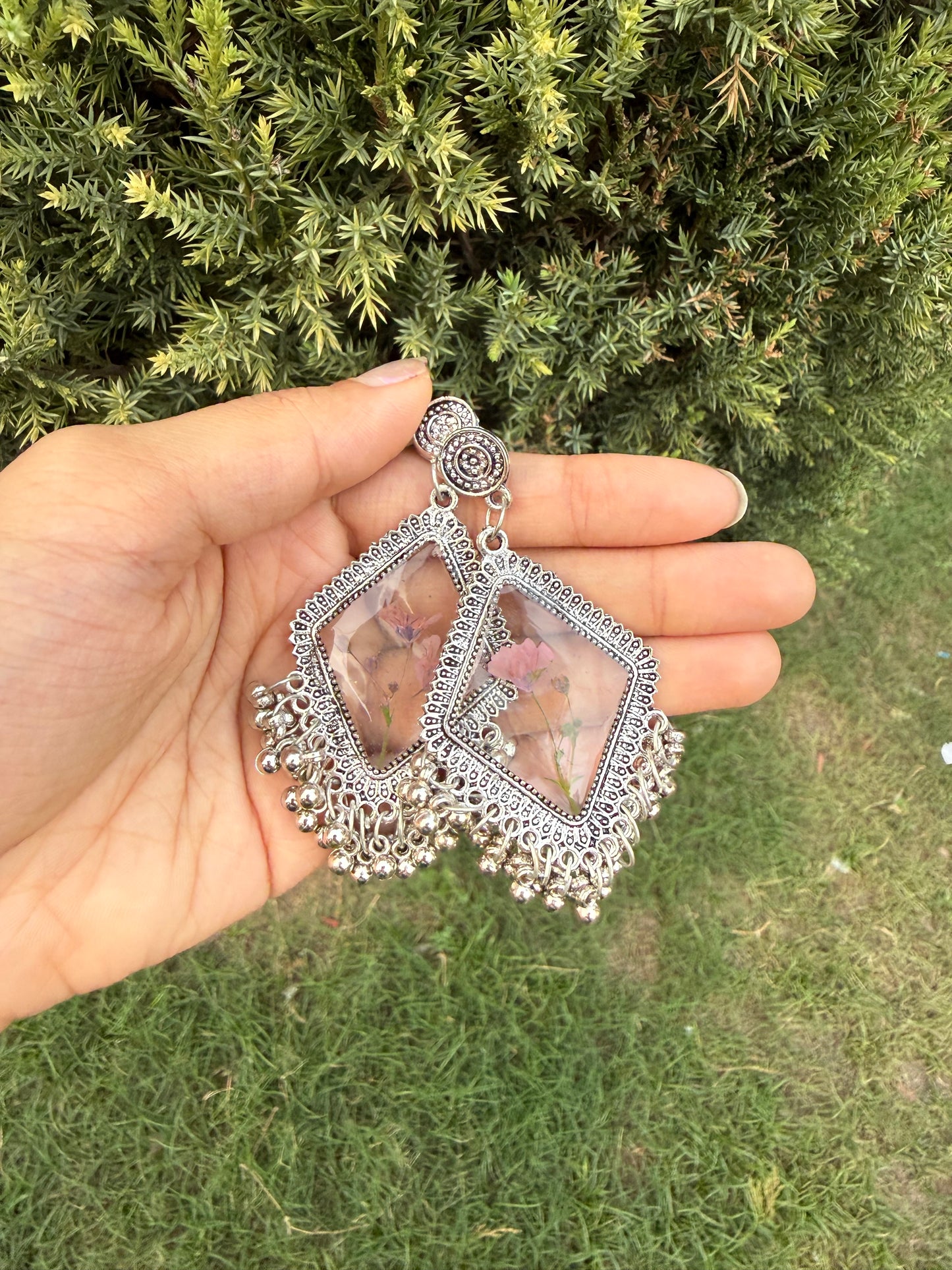 Oxidised fleure jhumka