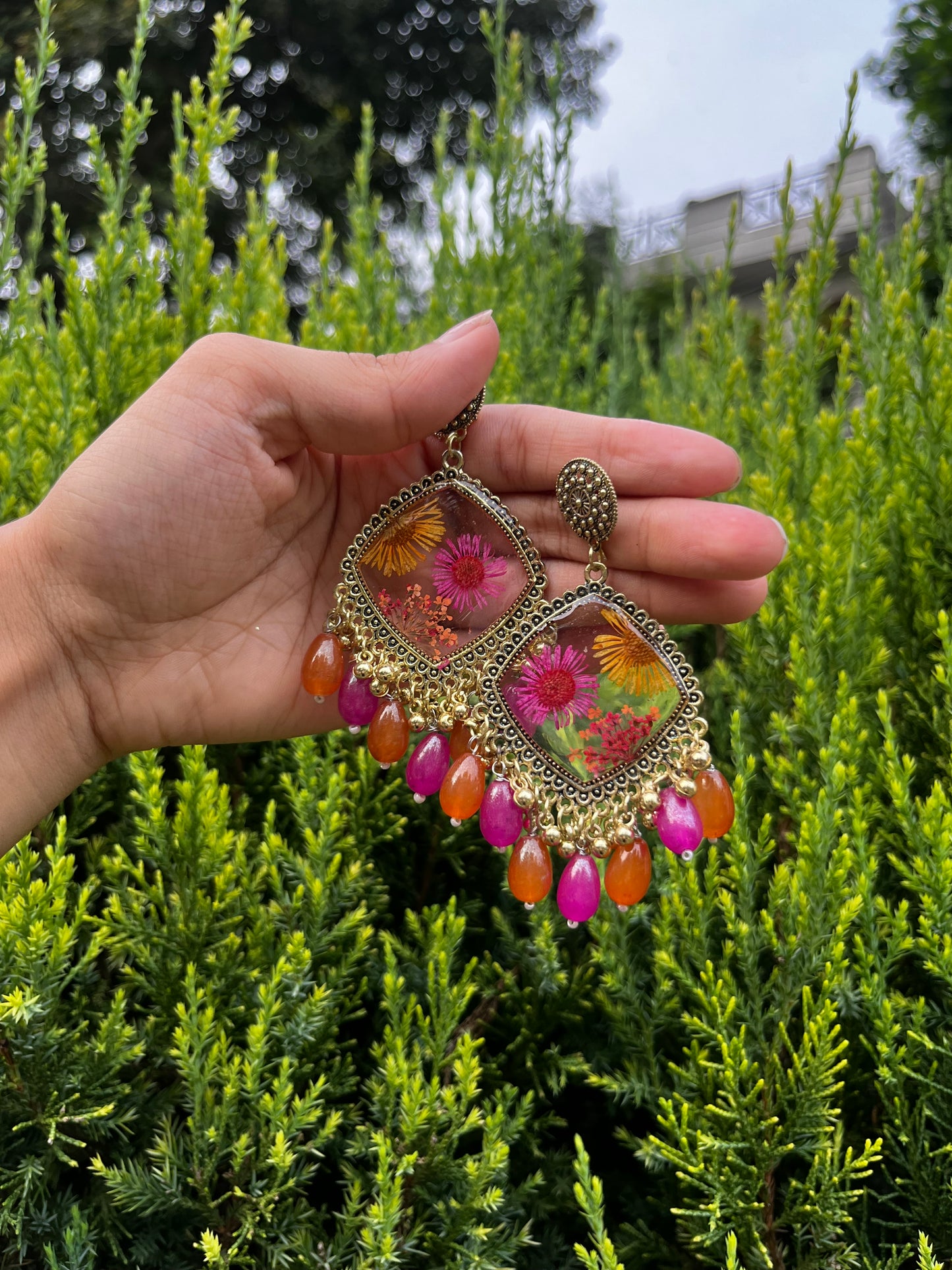 Prettiest orange mist jhumkay
