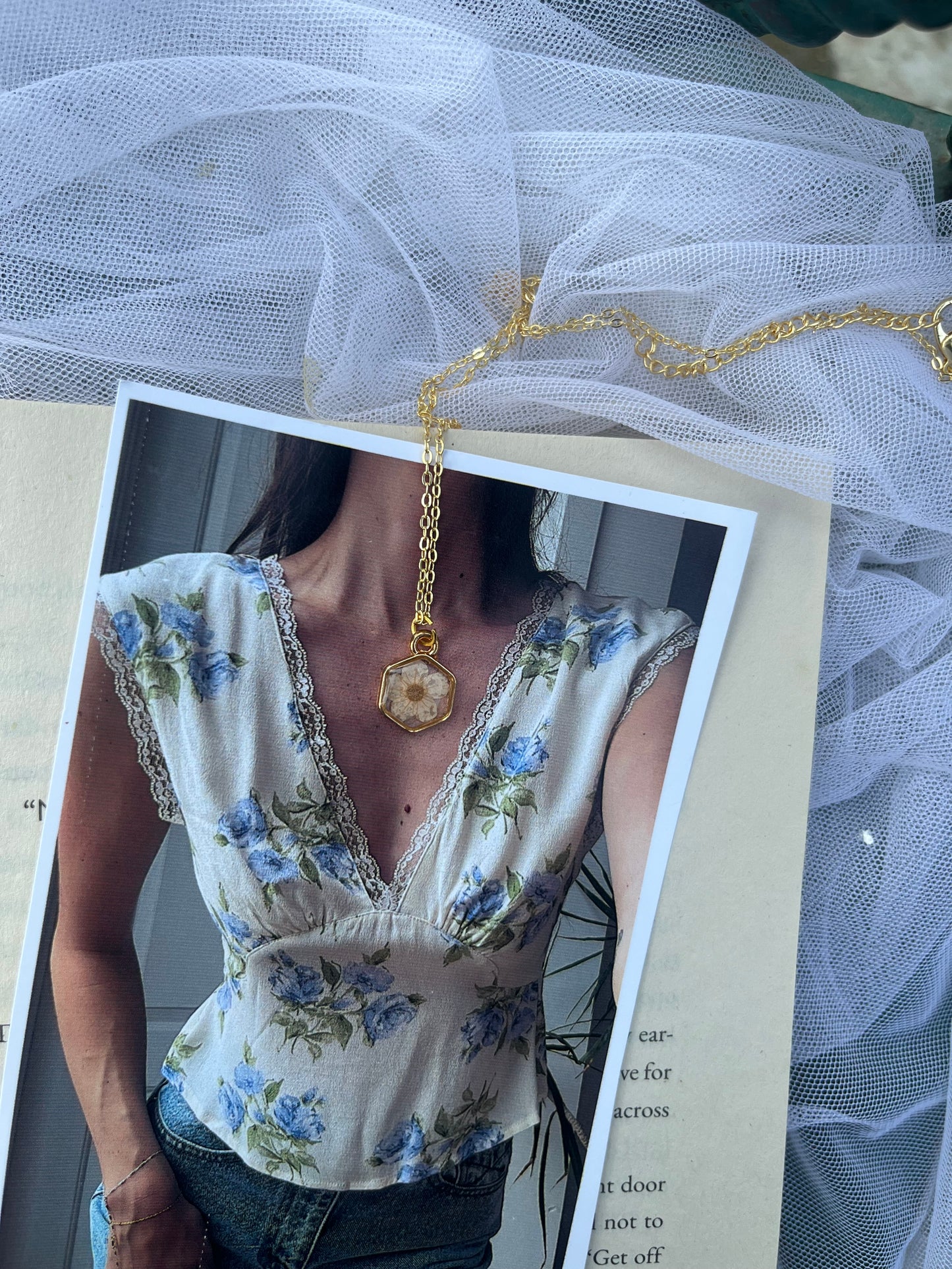 Minimalist  hexagon pendant