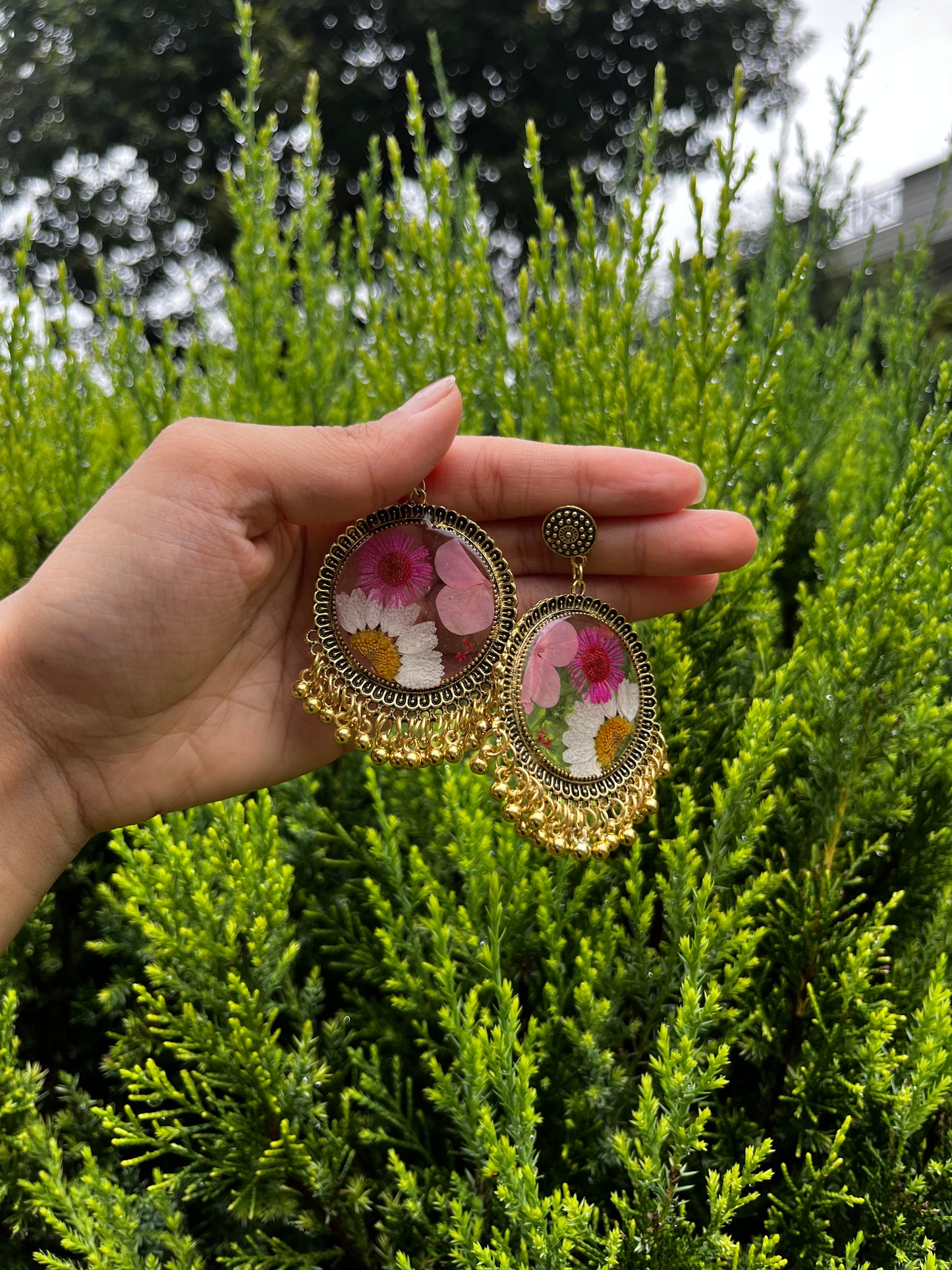 Golden garden jhumkas