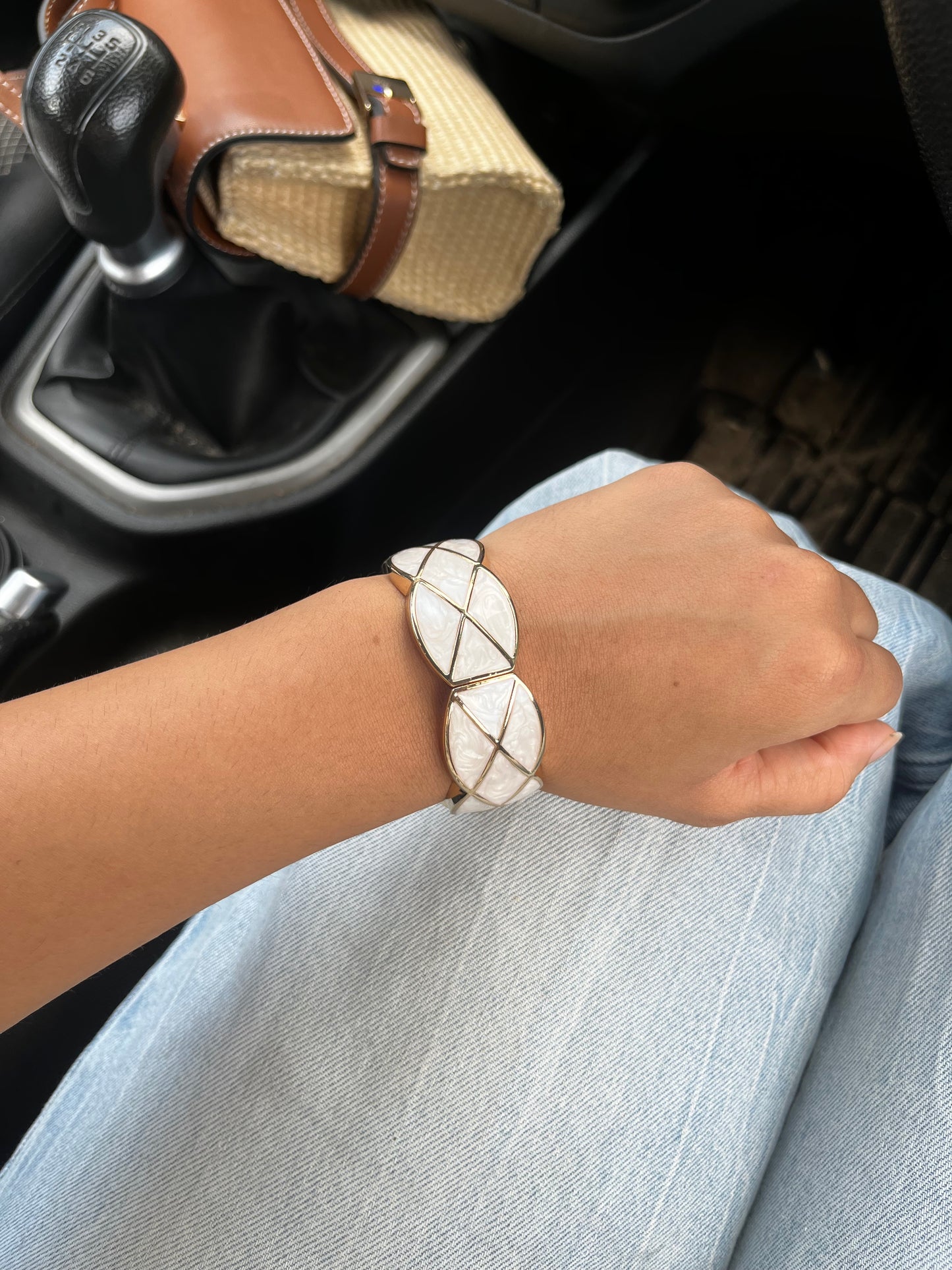 Cheque acrylic Bangle