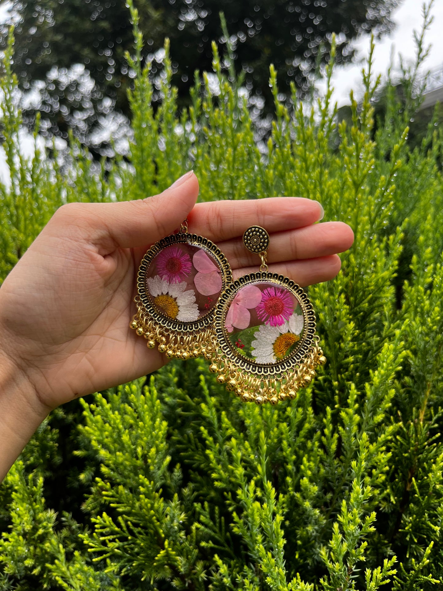 Golden garden jhumkas