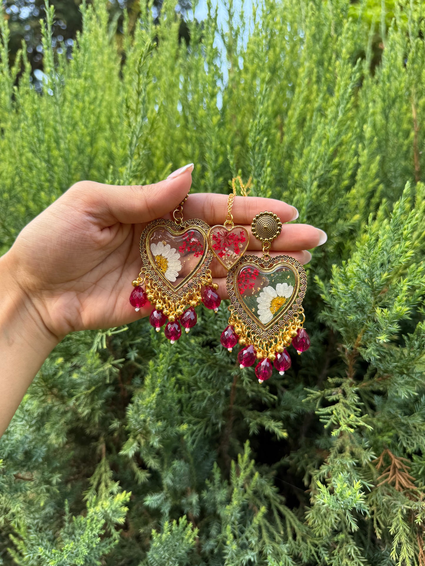 Heart Jhumka & necklace set