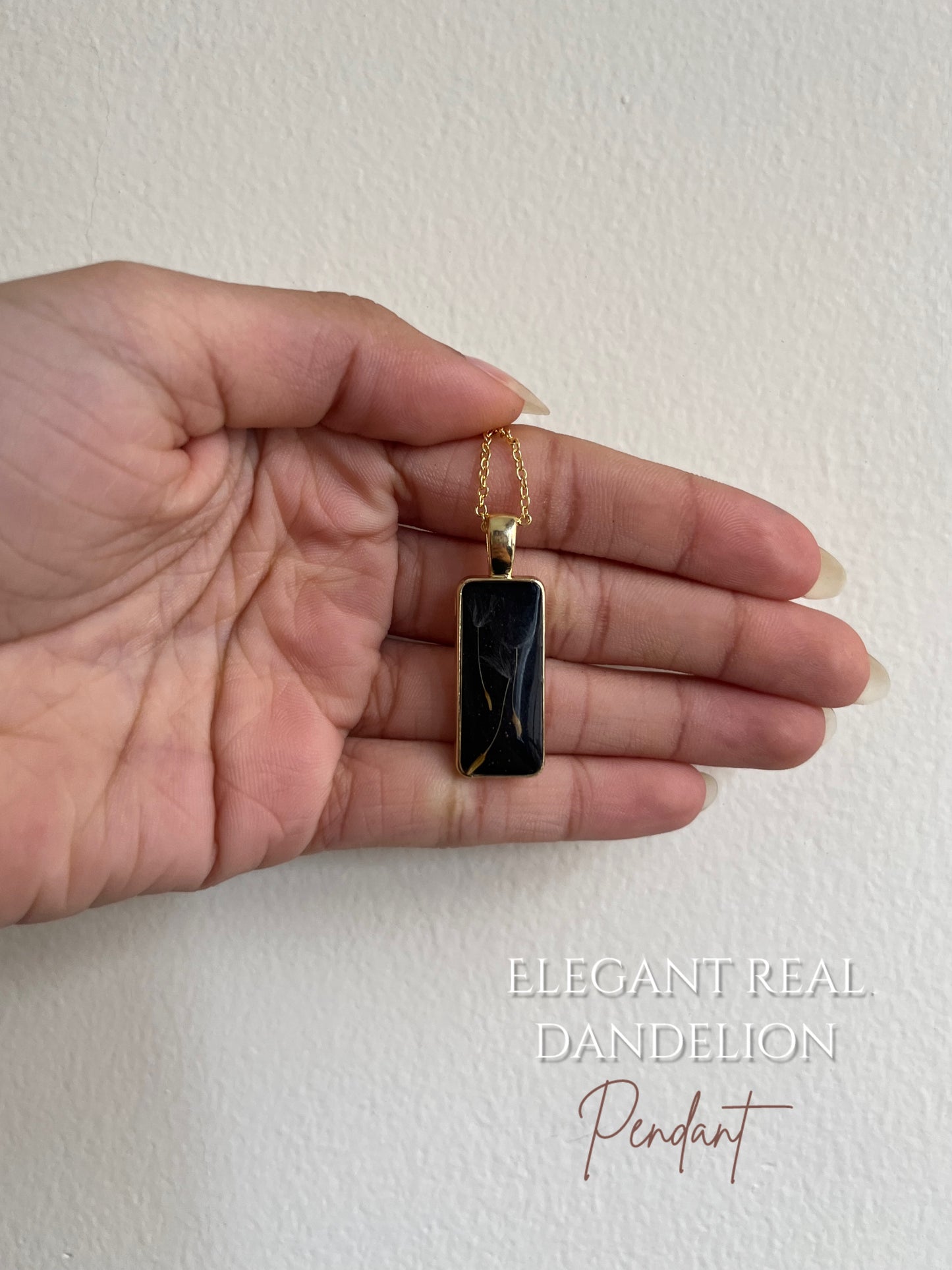 Real dandelion pendant