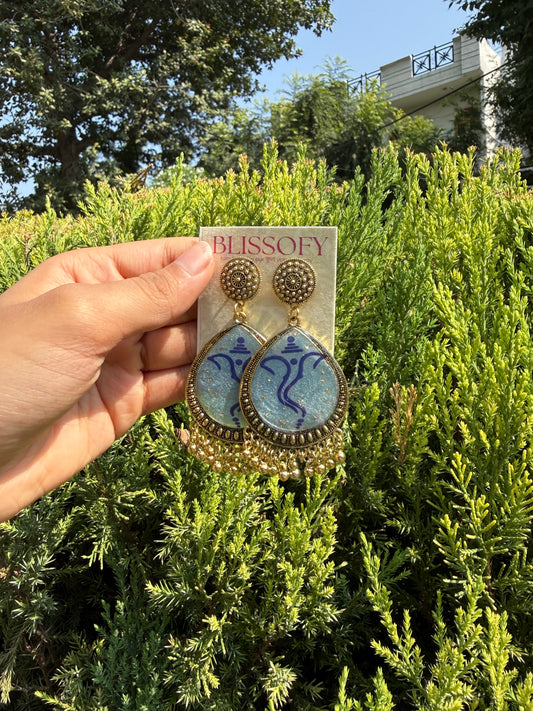 Blue Bappa jhumkas