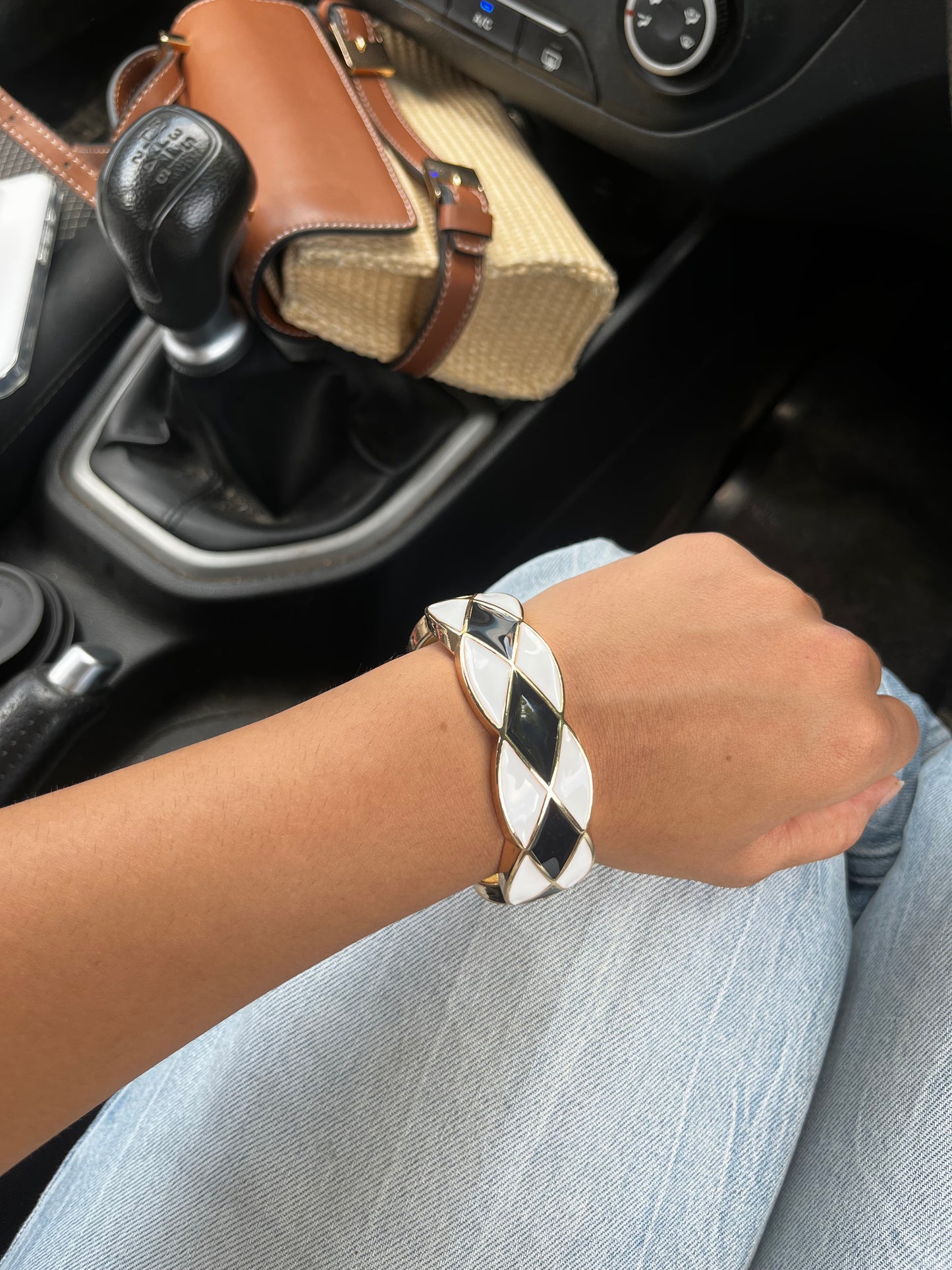 Chess acrylic bangle