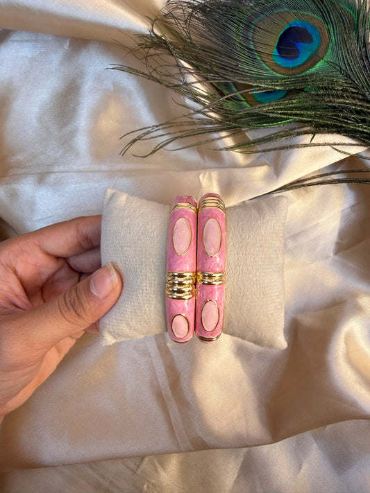 Prettiest pink enamel bangle