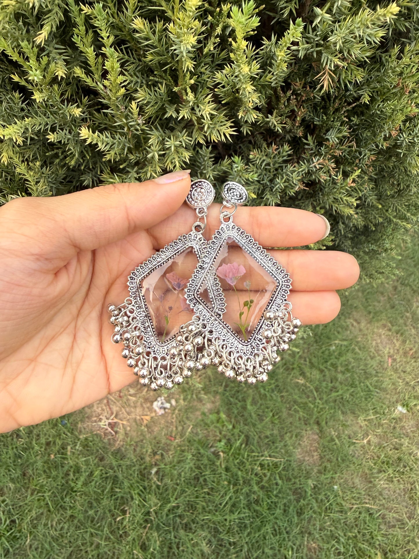 Oxidised fleure jhumka