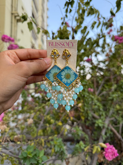 Baby blue Kashmiri jhumkas