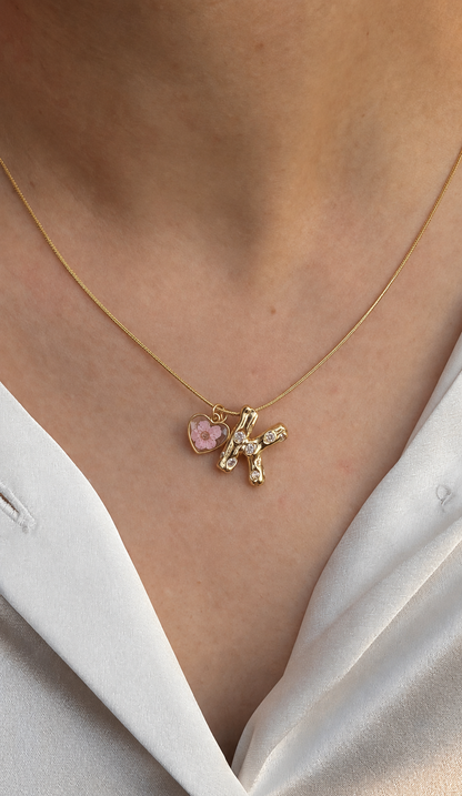 Evabloom initial necklace