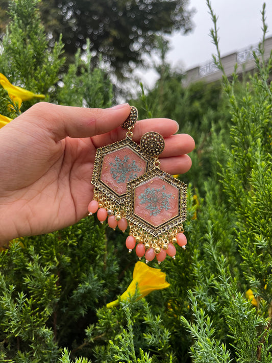 Elegant peach jhumka