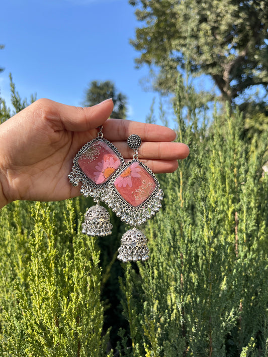 Prettiest pinkish Ghungroo jhumka