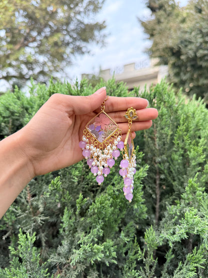 Pearly lav jhumka