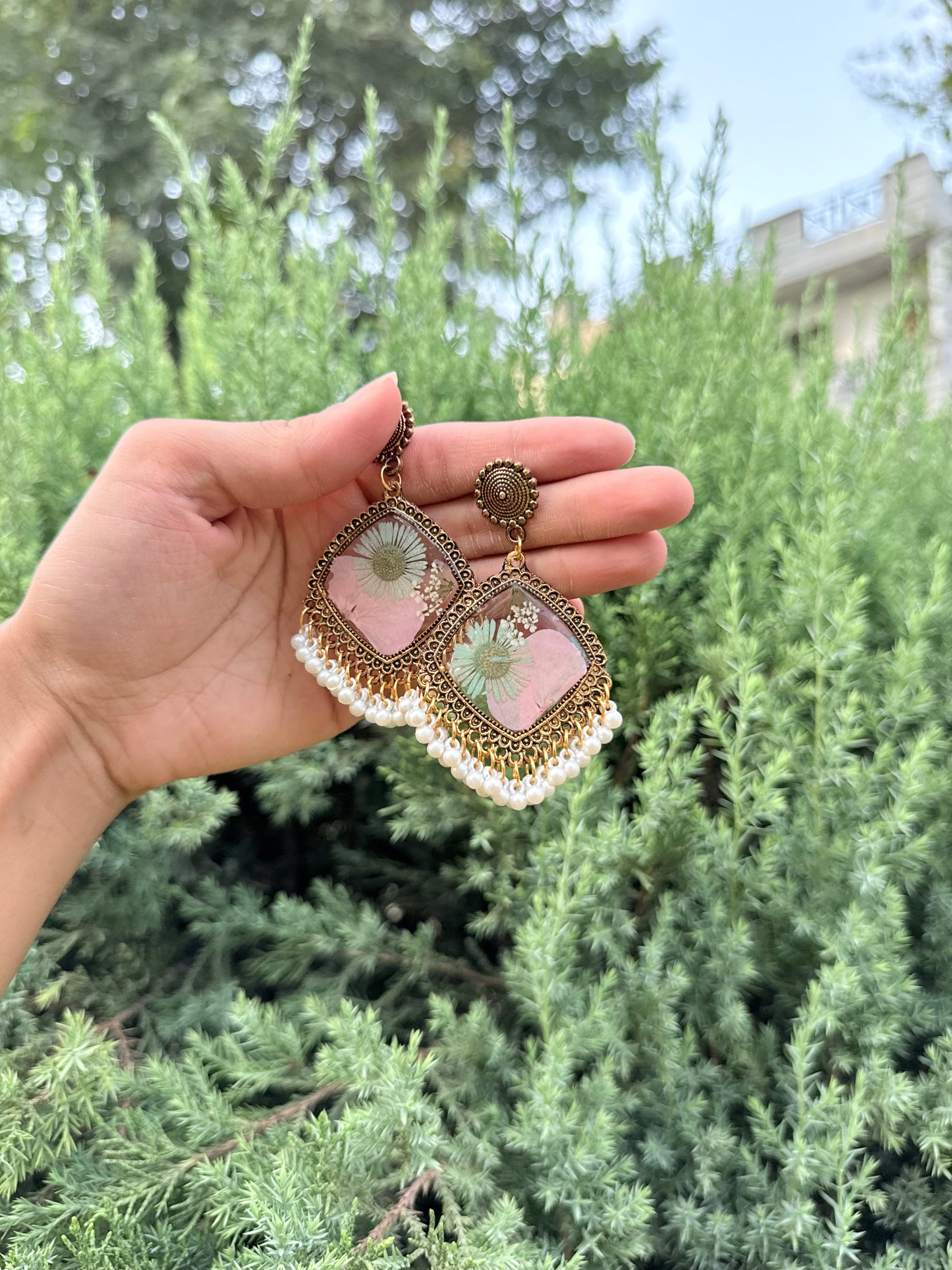 Elegant garden jhumkas