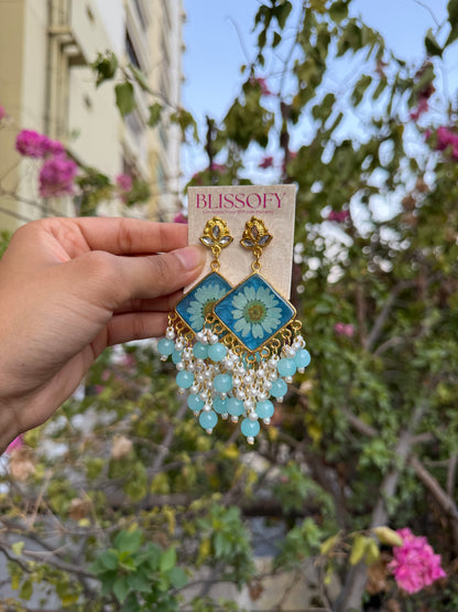 Baby blue Kashmiri jhumkas