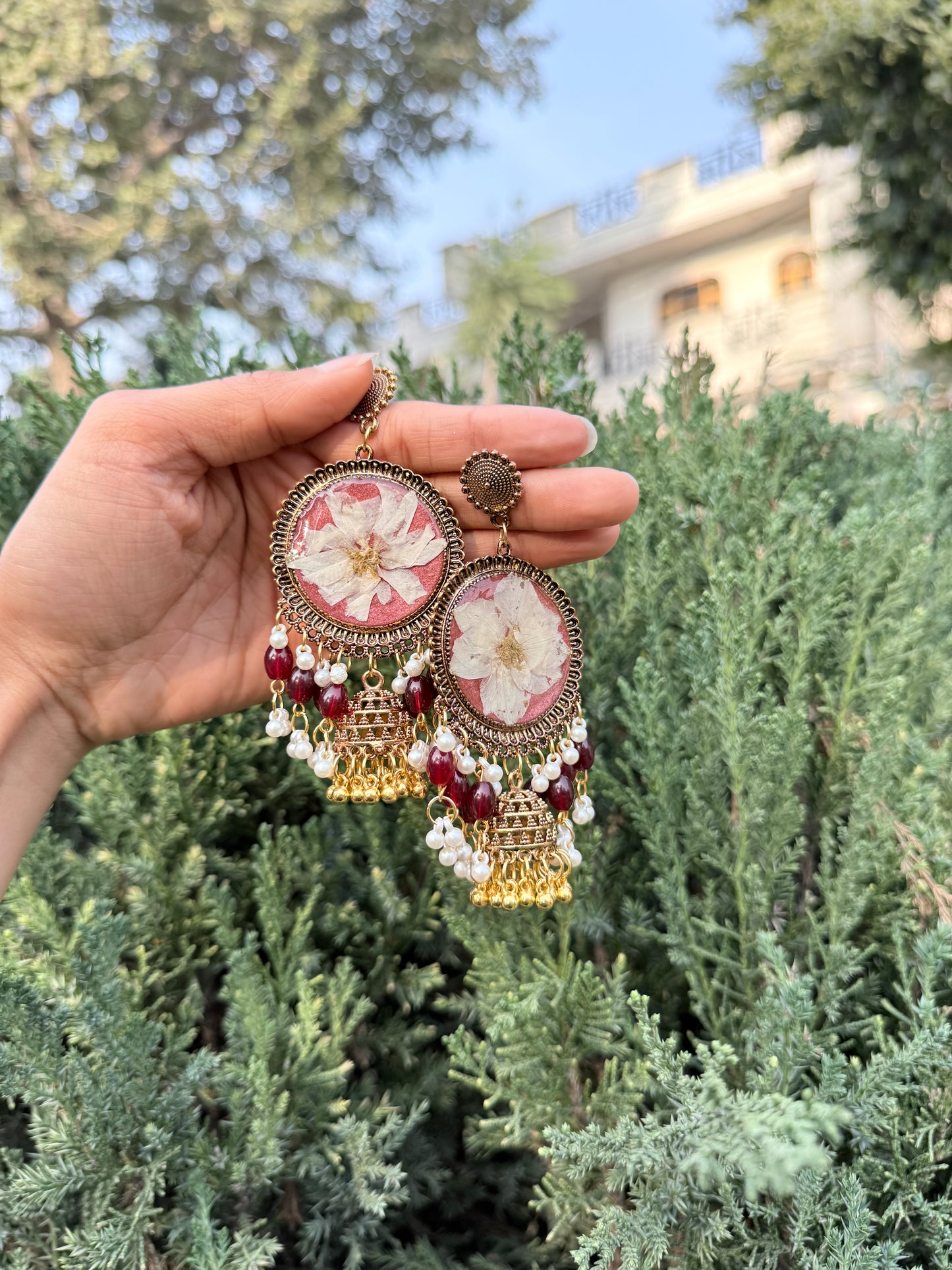 Ivory kashmiri jhumka