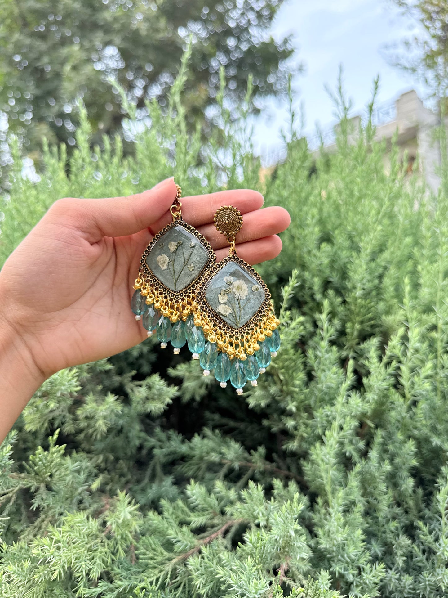 Elegant green breath jhumka