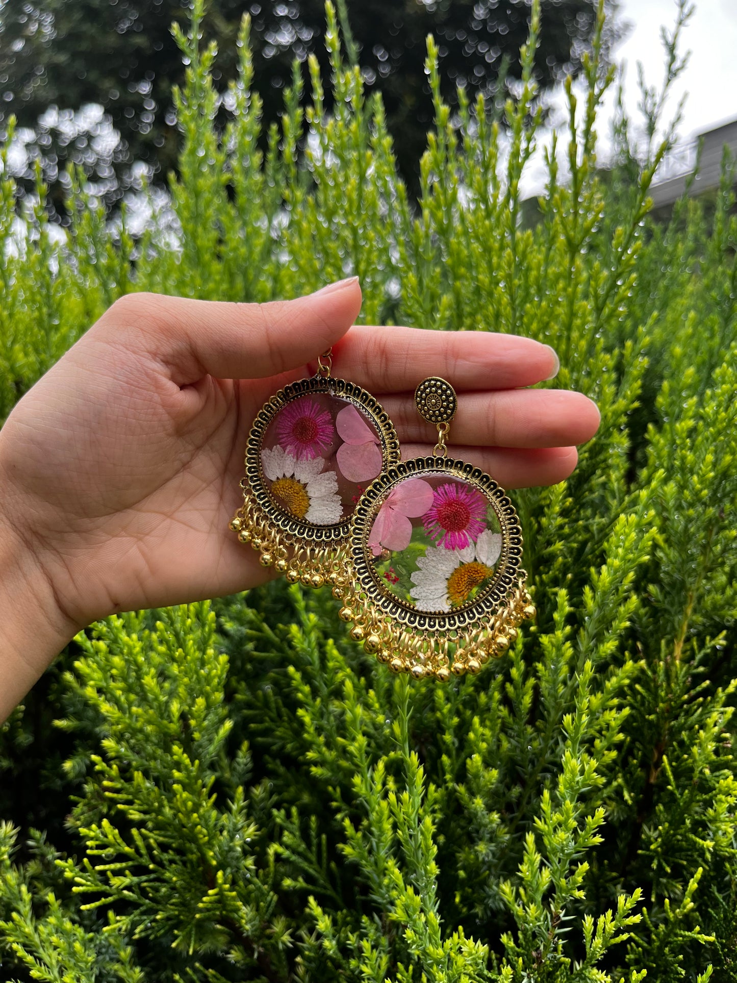 Golden garden jhumkas