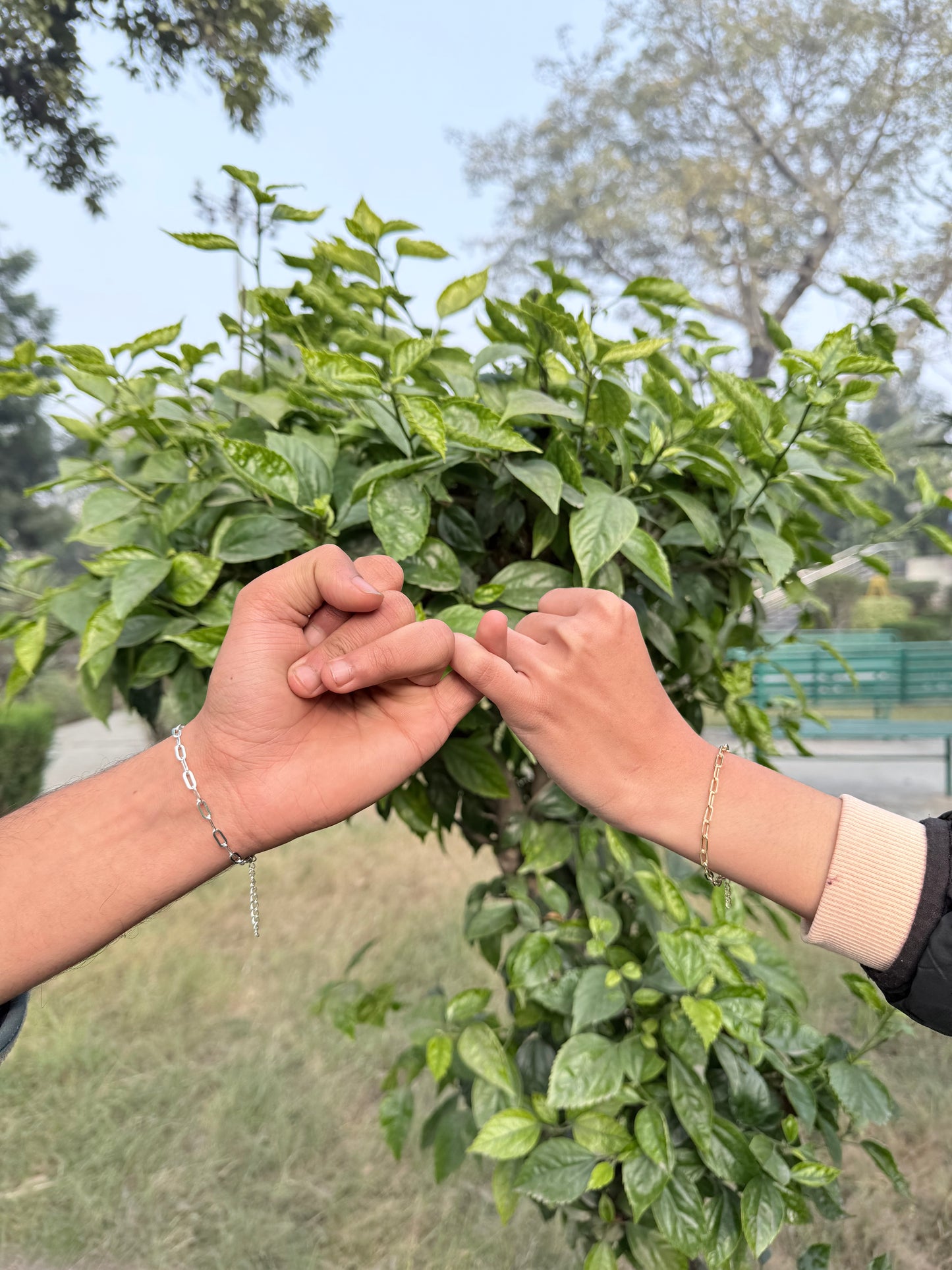Paper clip matching bracelets