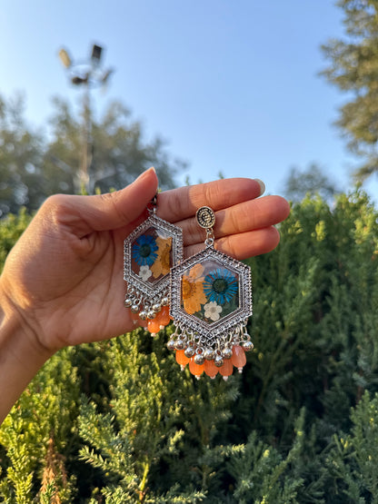 Blue aster jhumka