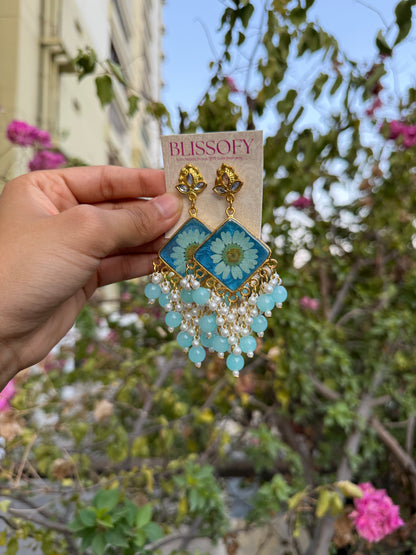 Baby blue Kashmiri jhumkas