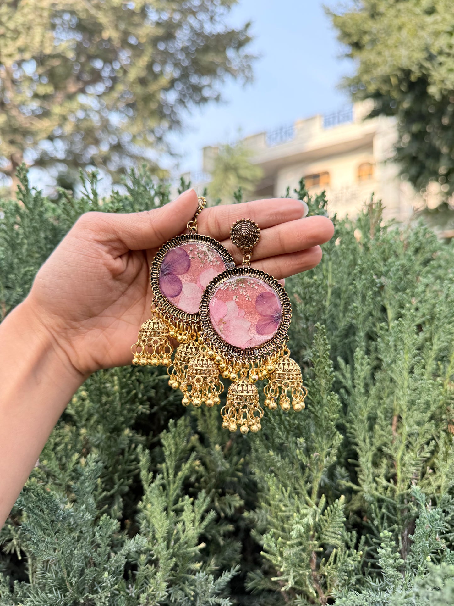 Noorani gulab jhumkas