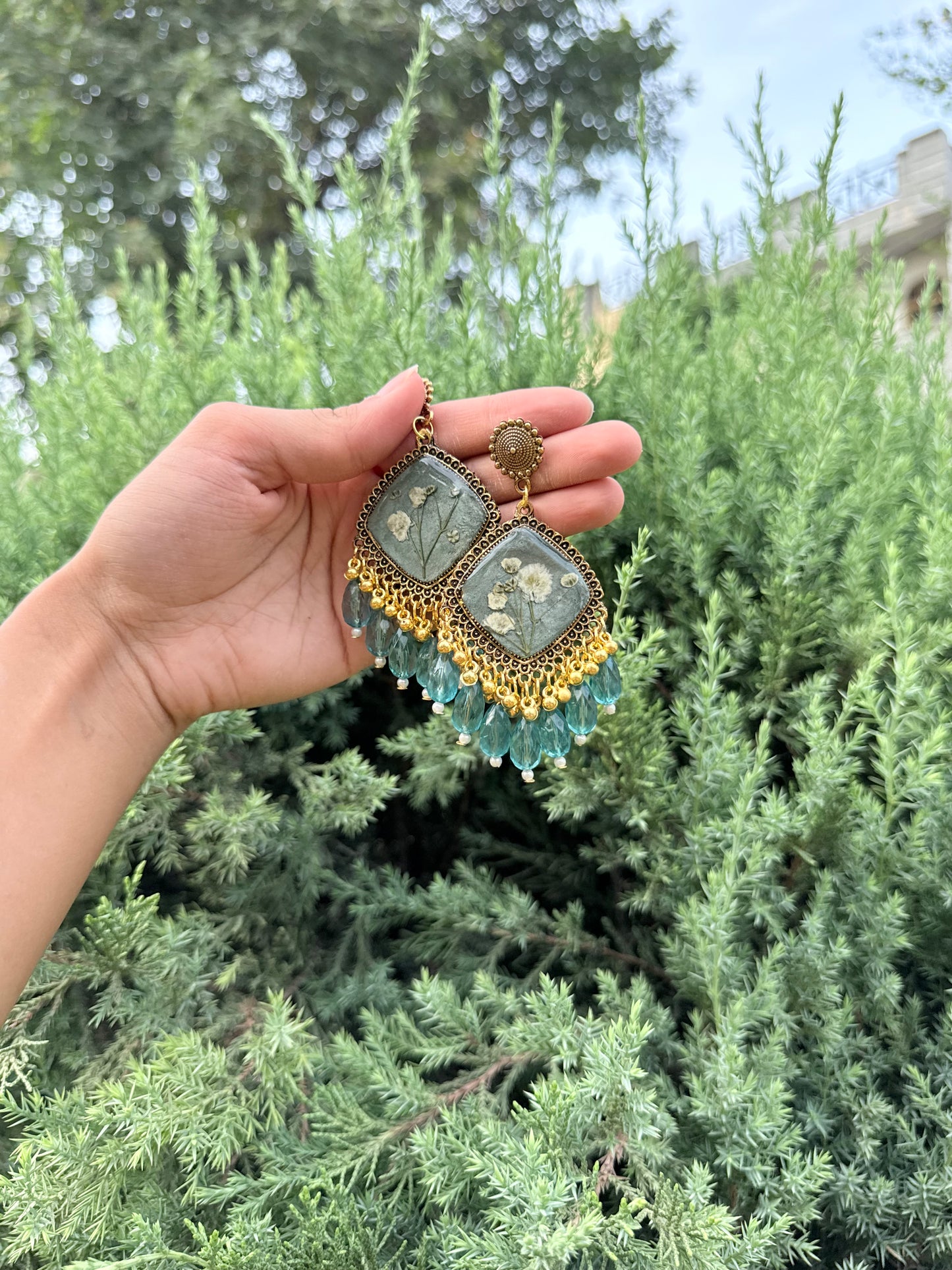 Elegant green breath jhumka