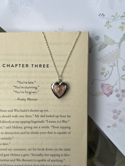 Baby breath heart locket