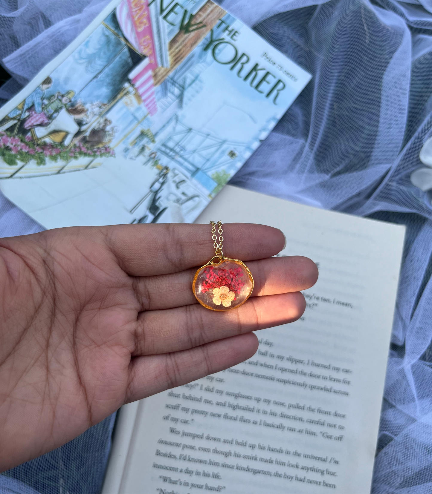 Real plum blossom pendant