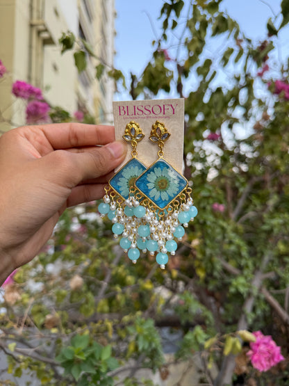 Baby blue Kashmiri jhumkas