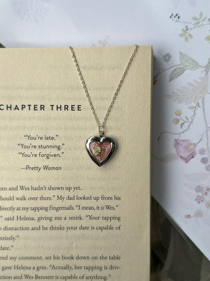 Baby breath heart locket